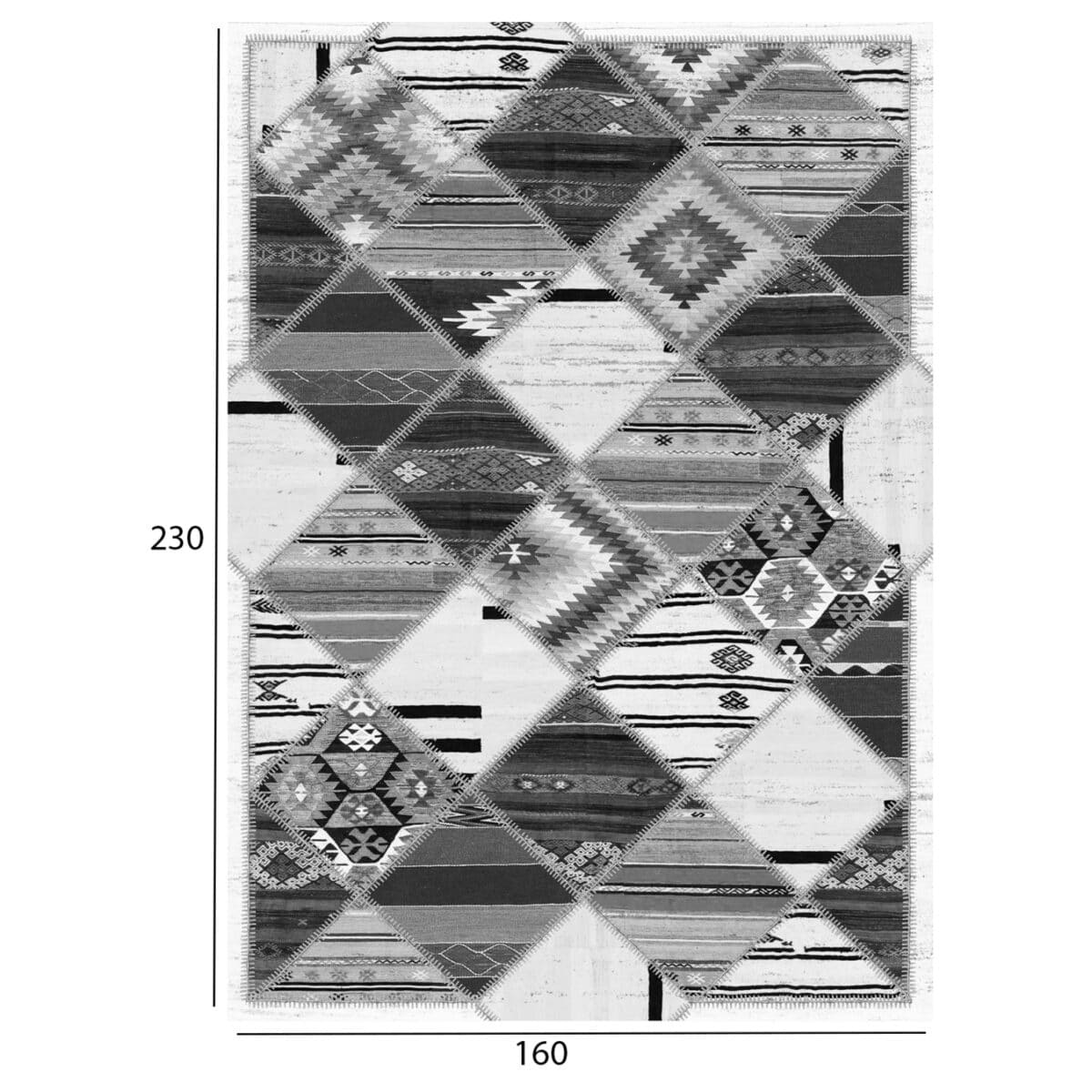 ΧΑΛΙ ΣΑΛΟΝΙΟΥ ETHNIC ΜΕ ΚΡΟΣΙΑ JOSIANE ΓΚΡΙ HM7675.21 160X230 εκ. - Image 2