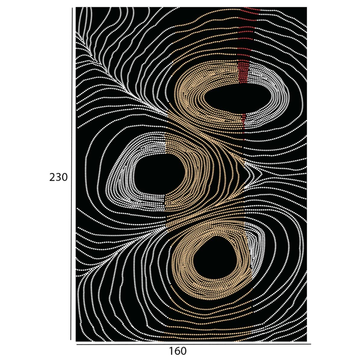 ΧΑΛΙ ΣΑΛΟΝΙΟΥ ΜΕ ΚΡΟΣΙΑ JOSIANE ΜΑΥΡΟ - ΧΡΥΣΟ - ΓΚΡΙ HM7675.27 160X230 εκ. - Image 2