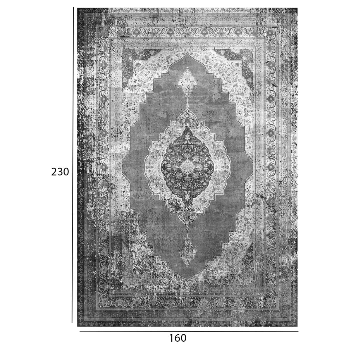 ΧΑΛΙ ΣΑΛΟΝΙΟΥ VINTAGE ΜΕ ΚΡΟΣΙΑ JOSIANE ΓΚΡΙ HM7675.07 160X230 εκ. - Image 2