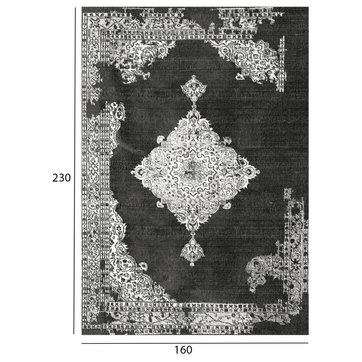 ΧΑΛΙ ΣΑΛΟΝΙΟΥ VINTAGE ΜΕ ΚΡΟΣΙΑ JOSIANE ΓΚΡΙ HM7675.12 160X230 εκ. - Image 2