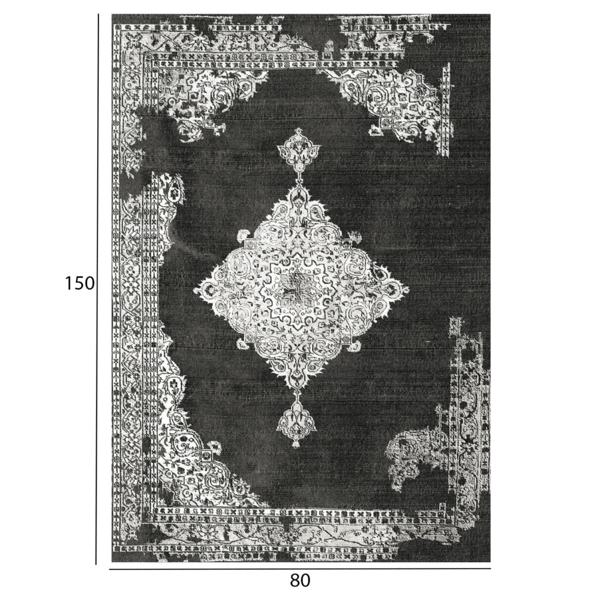 ΧΑΛΙ ΣΑΛΟΝΙΟΥ VINTAGE ΜΕ ΚΡΟΣΙΑ JOSIANE ΓΚΡΙ HM7676.12 80X150εκ. - Image 2