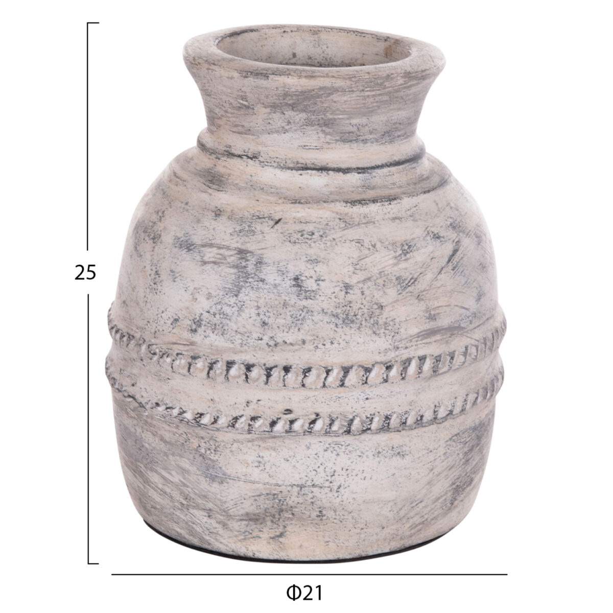 ΔΙΑΚΟΣΜΗΤΙΚΟ ΕΠΙΤΡΑΠΕΖΙΟ ΒΑΖΟ VERMO HM4393 ΤΕΡΑΚΟΤΑ ΣΕ ΑΝΟΙΧΤΟ ΓΚΡΙ Φ21x25Υεκ. - Image 2