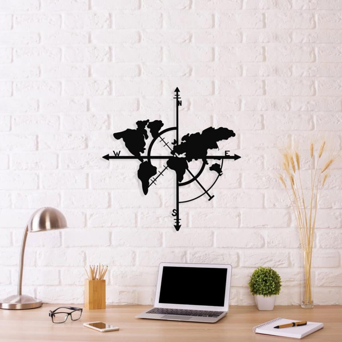 ΔΙΑΚΟΣΜΗΤΙΚΟ ΤΟΙΧΟΥ 100% ΜΕΤΑΛΛΙΚΟ ΜΑΥΡΟ ΠΑΓΚΟΣΜΙΟΣ ΧΑΡΤΗΣ 48Χ50 HM7214 - Image 3