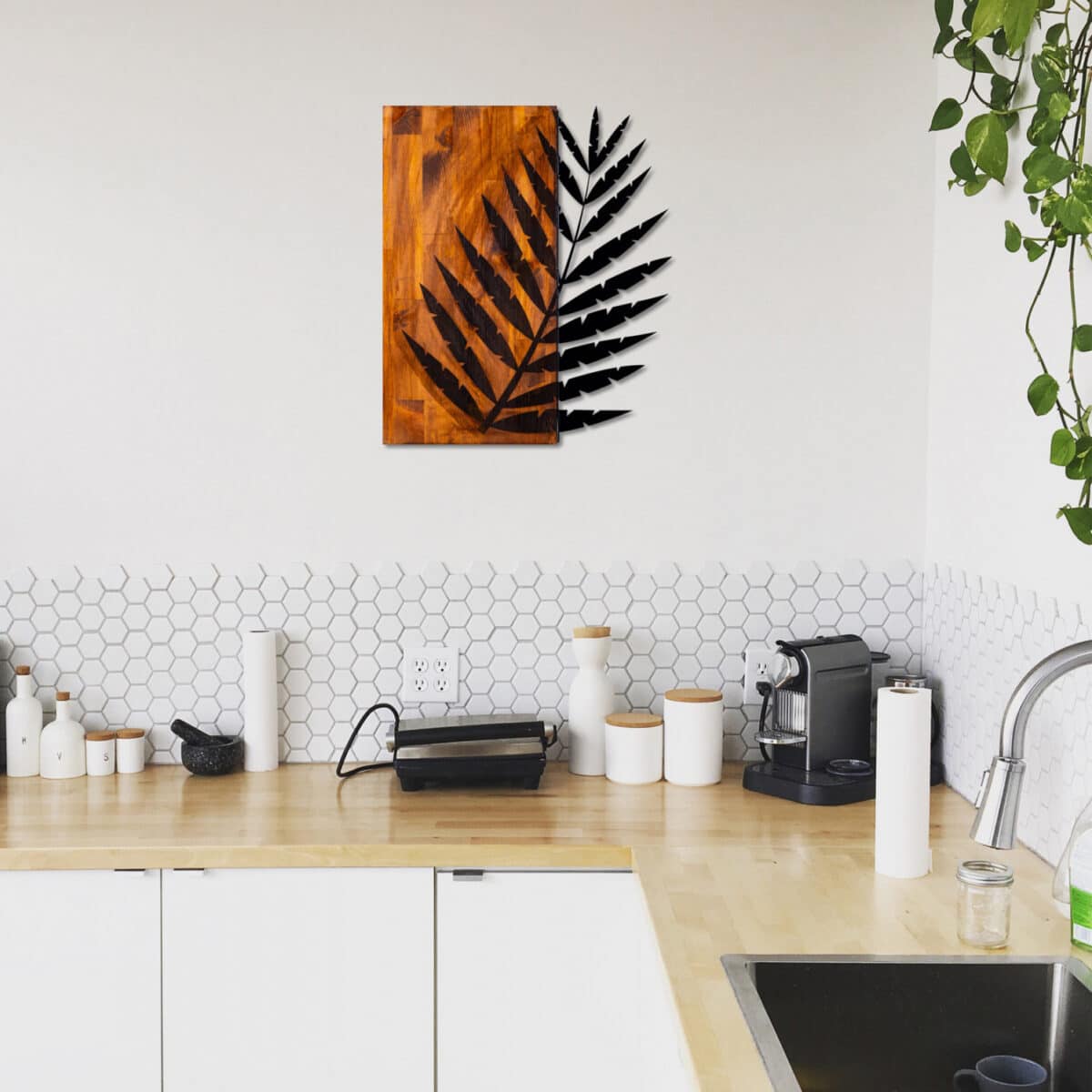 ΔΙΑΚΟΣΜΗΤΙΚΟ ΤΟΙΧΟΥ ΞΥΛΙΝΟ ΜΕ ΜΕΤΑΛΛΙΚO ΦΥΛΛΟ 50Χ58 HM7225 - Image 3