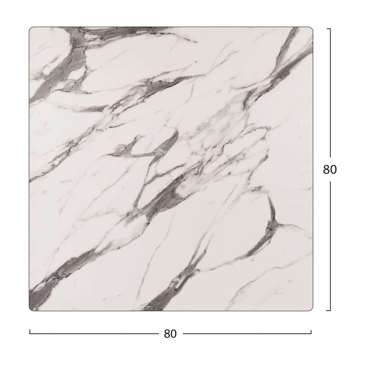 ΕΠΙΦΑΝΕΙΑ ΤΡΑΠΕΖΙΟΥ HPL HM5839.11 MARBLE WHITE-GREY 80x80 εκ. ΠΑΧΟΥΣ 12mm. - Image 2