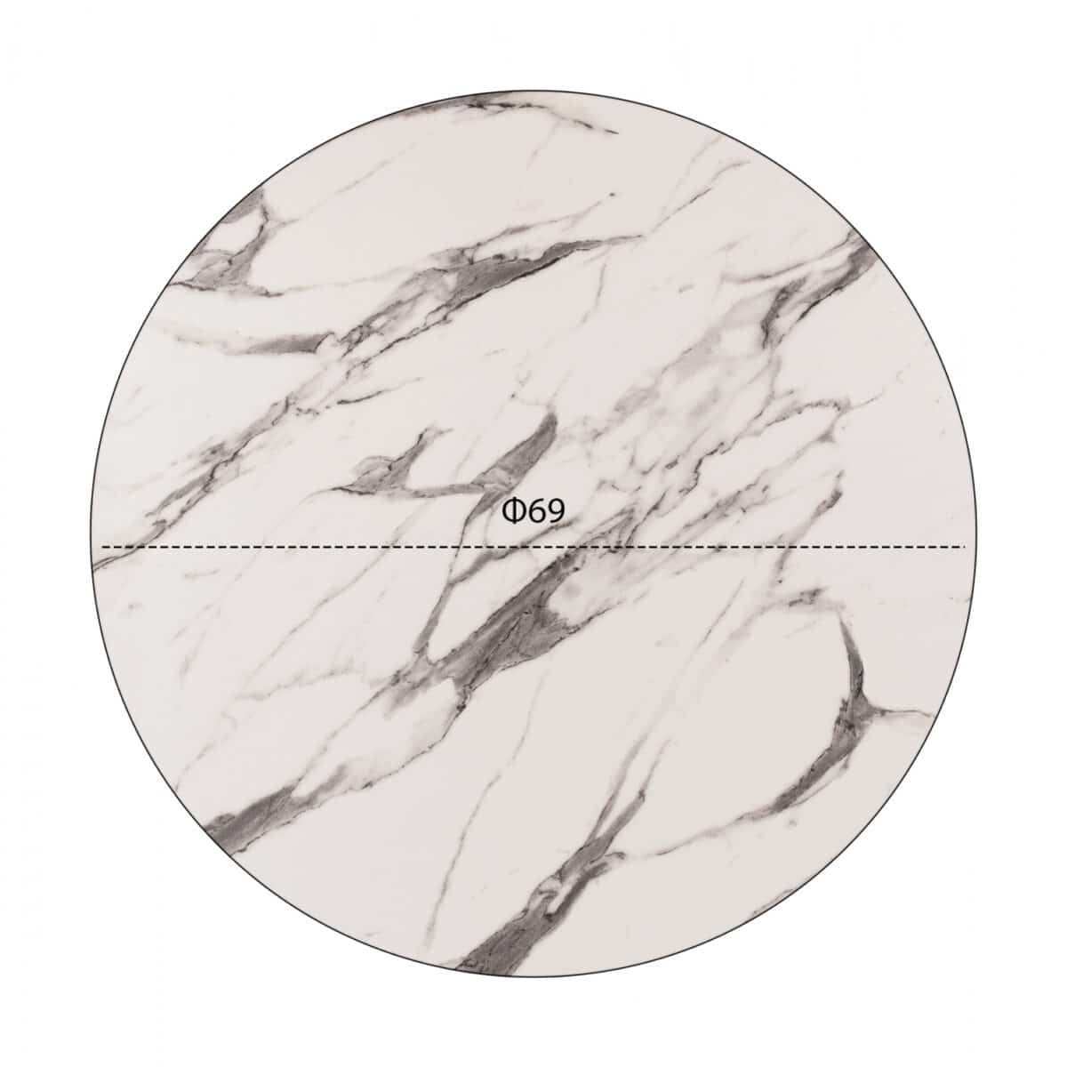 ΕΠΙΦΑΝΕΙΑ ΤΡΑΠΕΖΙΟΥ HPL HM5842.11 MARBLE WHITE-GREY Φ69 εκ. ΠΑΧΟΥΣ 12mm. - Image 2