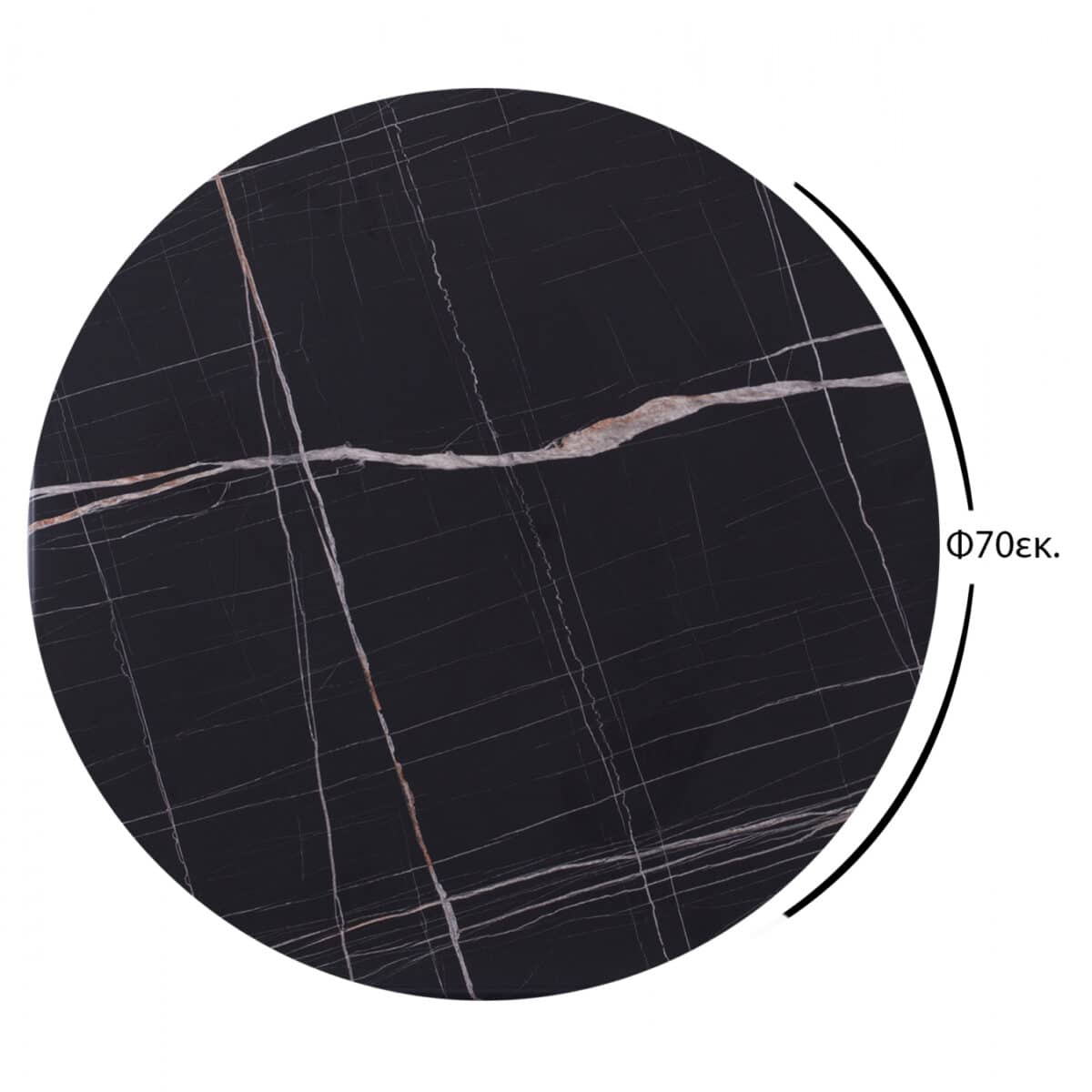ΕΠΙΦΑΝΕΙΑ ΤΡΑΠΕΖΙΟΥ Φ70Χ2.5εκ. WERZALIT ΜΑΥΡΟ ΜΑΡΜΑΡΟ 741 HM5228.13 - Image 2