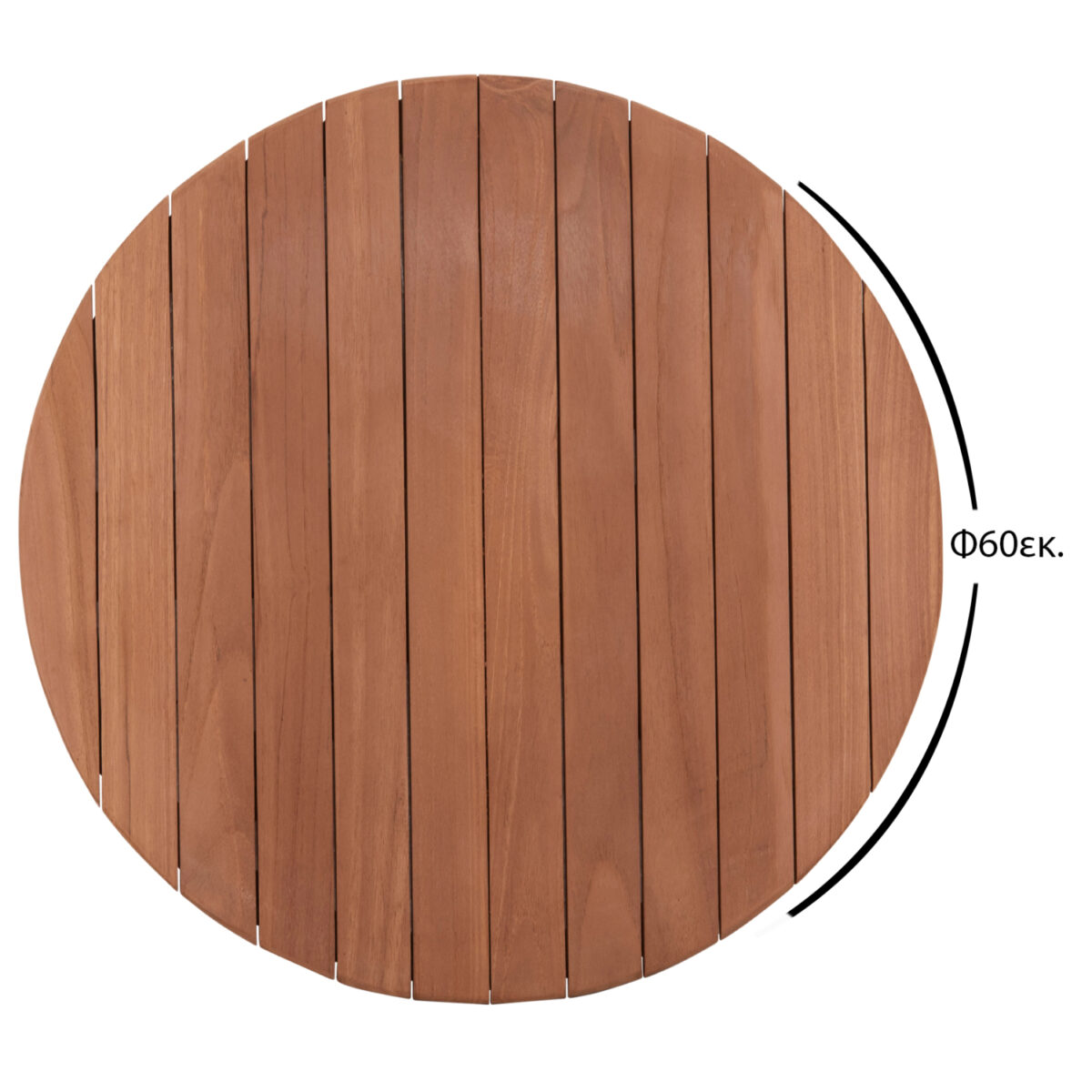 ΕΠΙΦΑΝΕΙΑ ΤΡΑΠΕΖΙΟΥ ΣΤΡΟΓΓΥΛΗ HM18132 ΞΥΛΟ TEAK--ΦΥΣΙΚΟ Φ60x4(πάχος)εκ. - Image 2