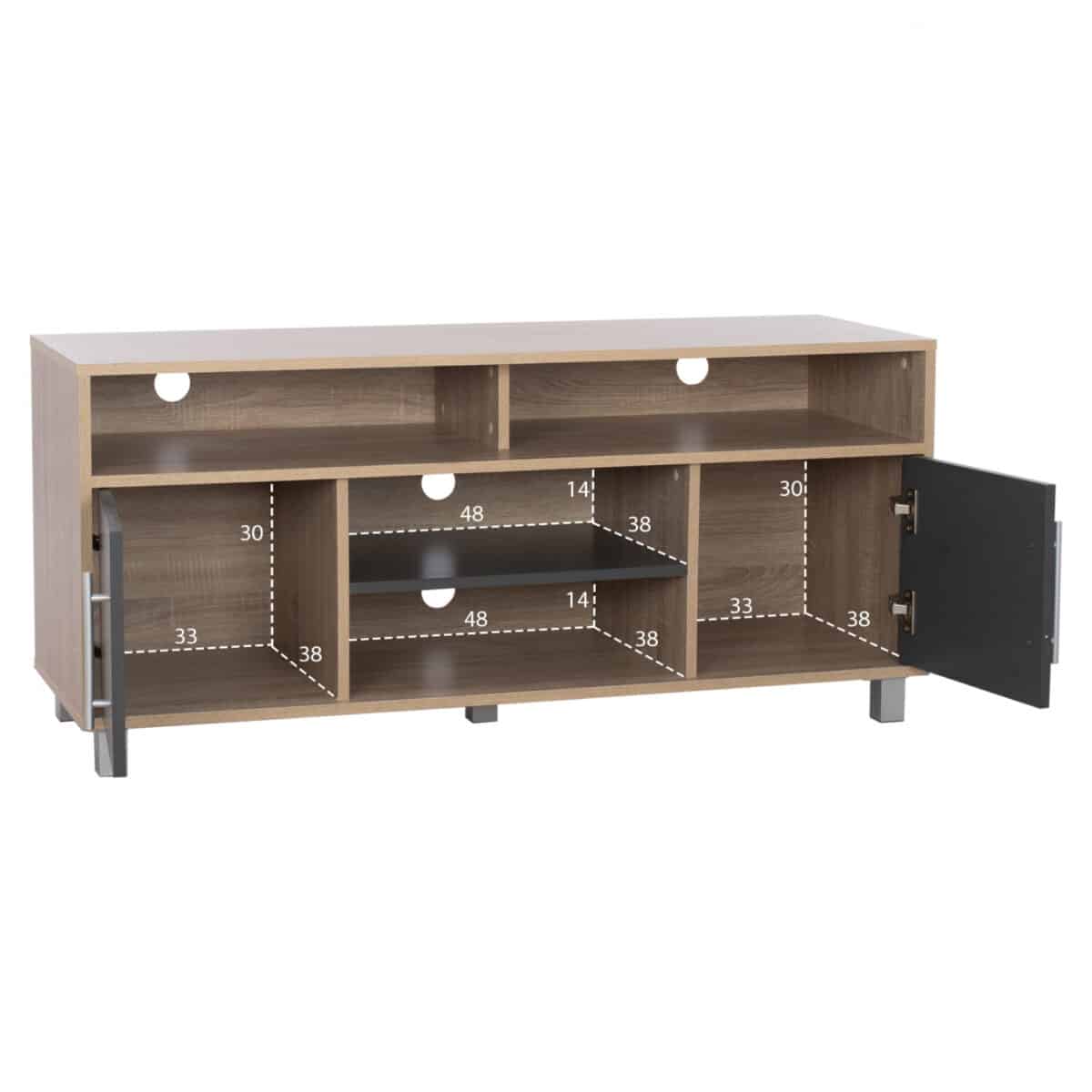 ΕΠΙΠΛΟ ΤΗΛΕΟΡΑΣΗΣ DANNA ΜΕΛΑΜΙΝΗΣ HM2202.04 SONAMA-ΓΚΡΙ 120x40x55 εκ. - Image 3