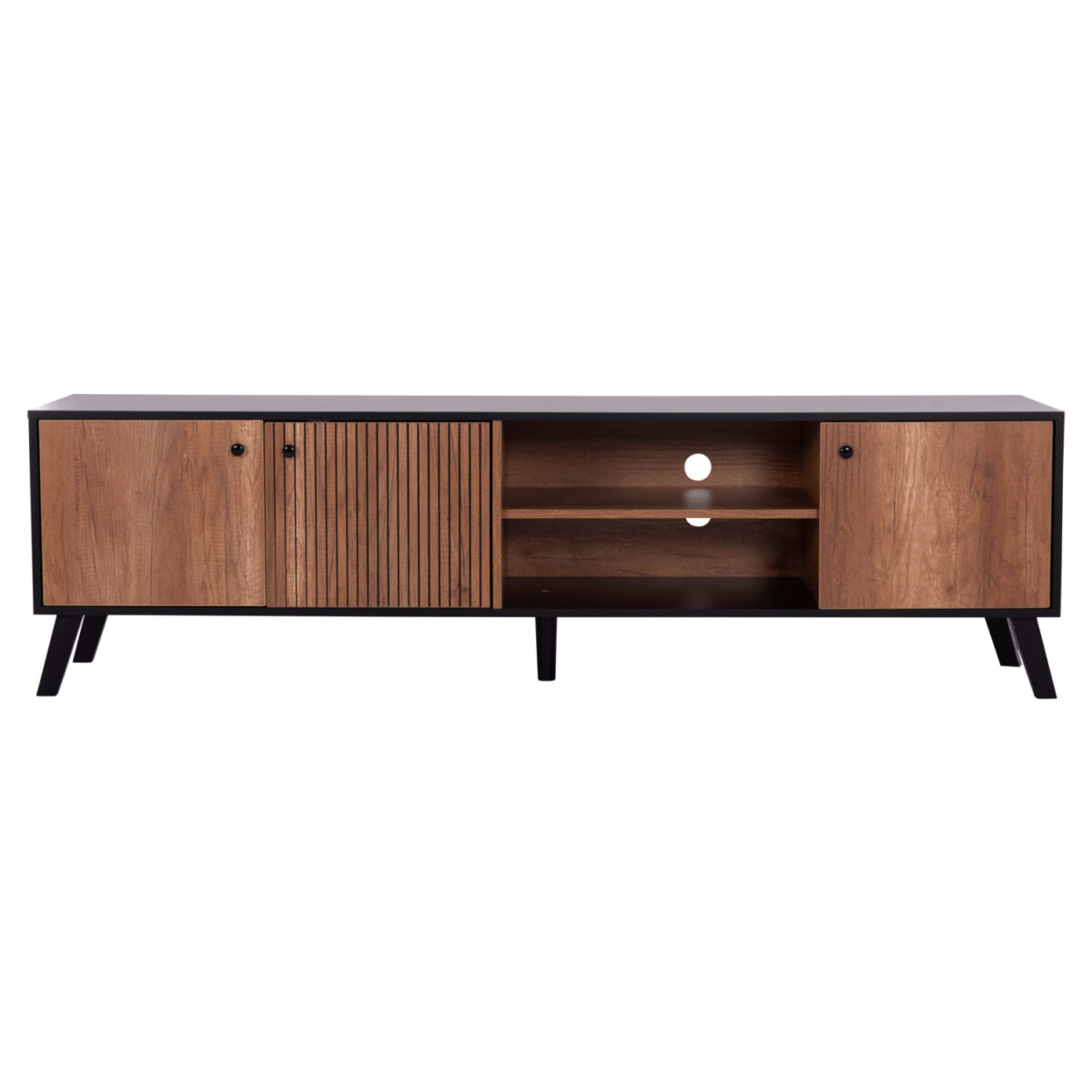epiplo-tileorasis-fb9944711-melamini-se-2 ΕΠΙΠΛΟ ΤΗΛΕΟΡΑΣΗΣ KRUDEN HM9447.11 ΜΕΛΑΜΙΝΗ ΣΕ ΜΑΥΡΟ-ΦΥΣΙΚΟ 180x40x51Υεκ. - Image 3