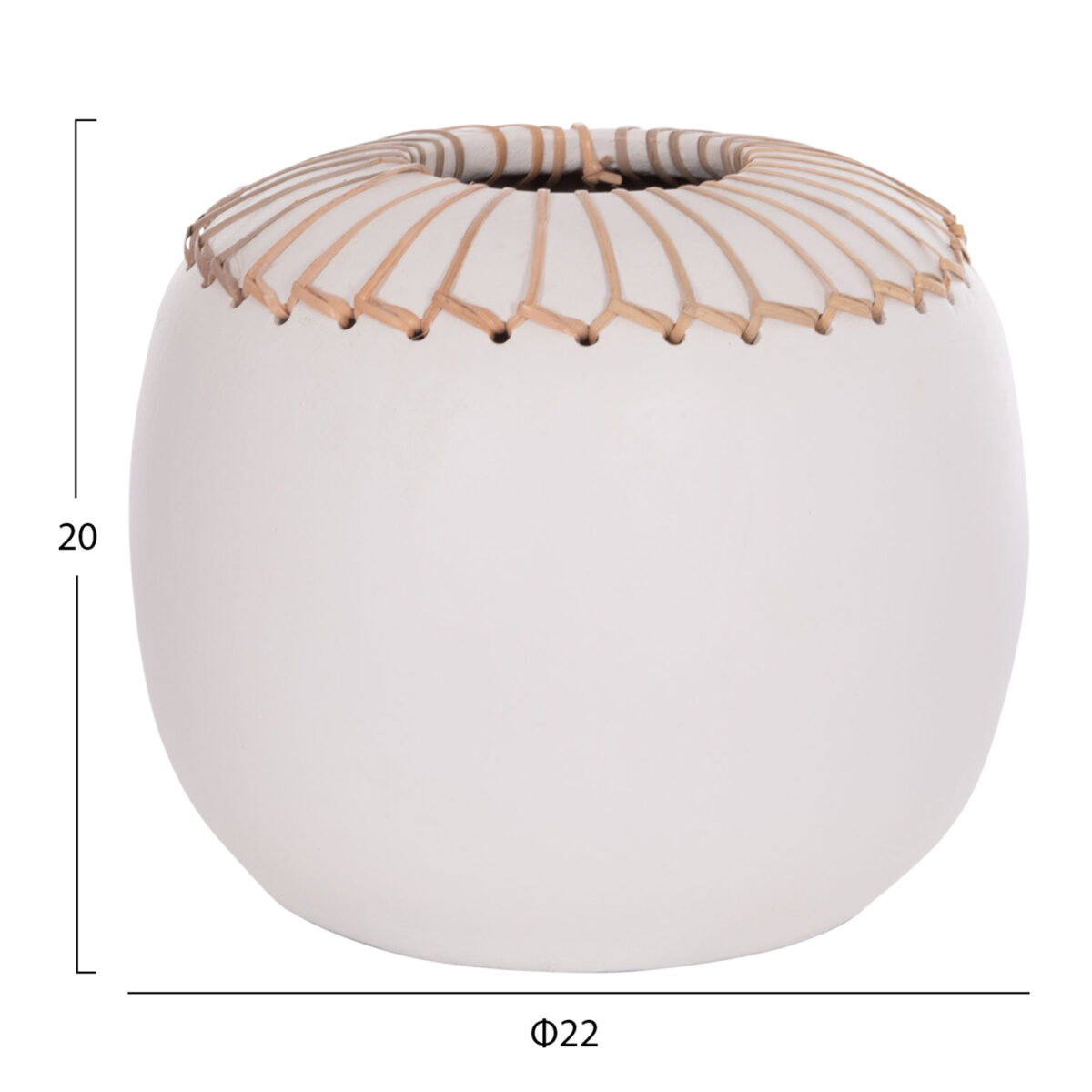 epitrapezio-diakosmitiko-bazo-fb9467502l-1 ΕΠΙΤΡΑΠΕΖΙΟ ΔΙΑΚΟΣΜΗΤΙΚΟ ΒΑΖΟ LENNOX HM4675.02L TΕΡΑΚΟΤΑ ΣΕ ΛΕΥΚΟ--Φ22x20Υεκ. - Image 2