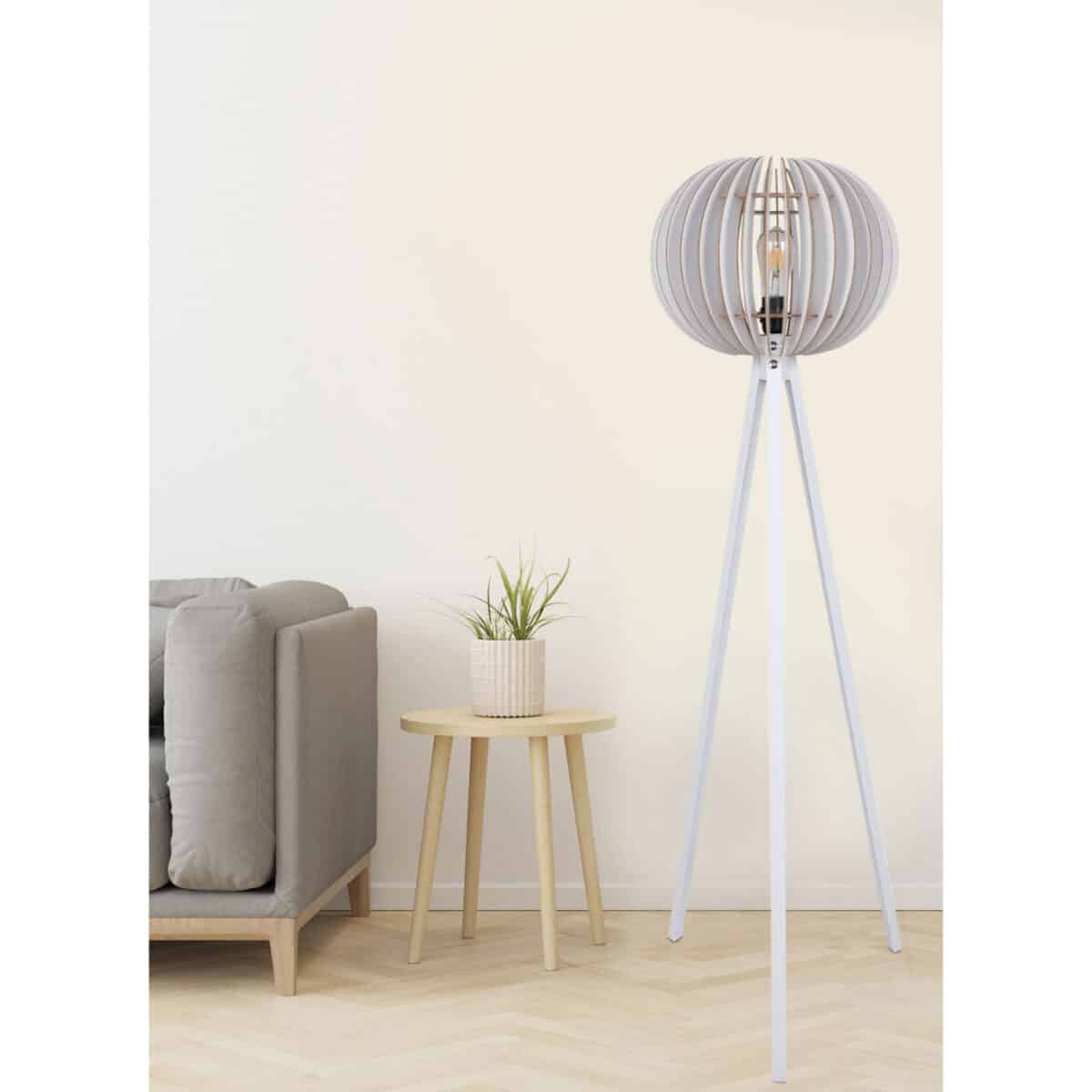 ΦΩΤΙΣΤΙΚΟ ΔΑΠΕΔΟΥ ΞΥΛΙΝΟ ΜΕ ΛΕΥΚΟ ΚΑΠΕΛΟ ΑΠΟ MDF HM7375.01 Φ36x145Υ εκ. - Image 2