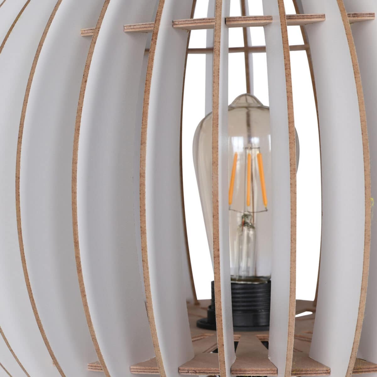 ΦΩΤΙΣΤΙΚΟ ΔΑΠΕΔΟΥ ΞΥΛΙΝΟ ΜΕ ΛΕΥΚΟ ΚΑΠΕΛΟ ΑΠΟ MDF HM7375.01 Φ36x145Υ εκ. - Image 4