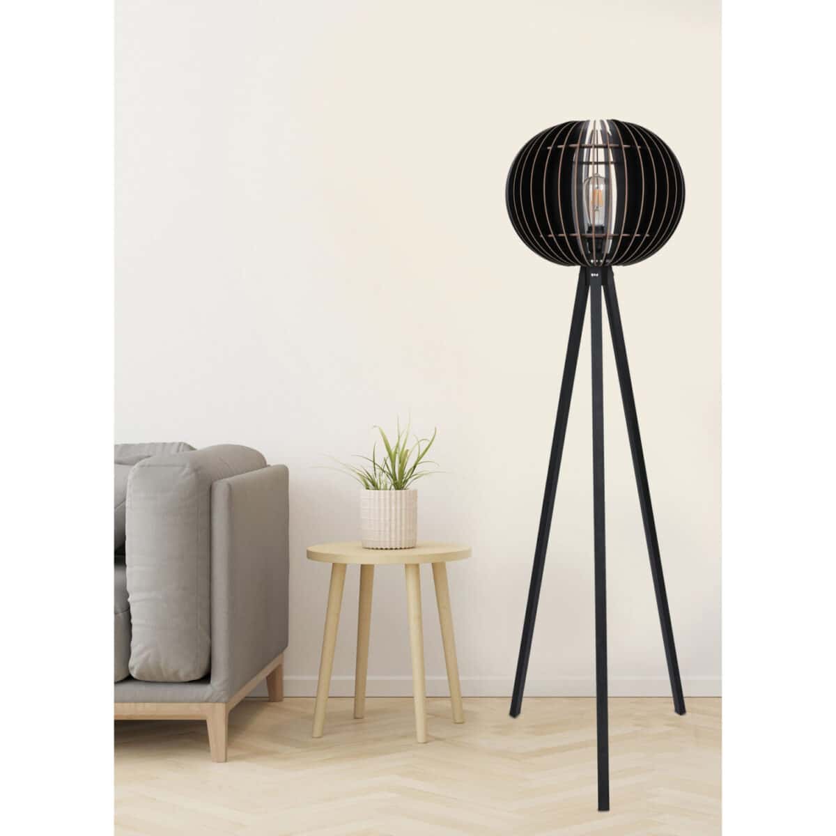 ΦΩΤΙΣΤΙΚΟ ΔΑΠΕΔΟΥ ΞΥΛΙΝΟ ΜΕ ΜΑΥΡΟ ΚΑΠΕΛΟ HM7375.02 Φ36x145Υ εκ. - Image 2