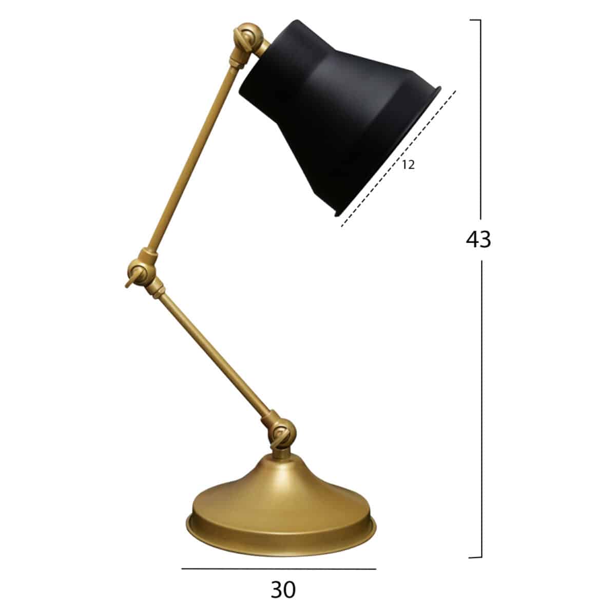 ΦΩΤΙΣΤΙΚΟ ΕΠΙΤΡΑΠΕΖΙΟ ΜΕΤΑΛΛΙΚΟ ΧΡΥΣΟ ΜΑΥΡΟ HM7590.01 - Image 2