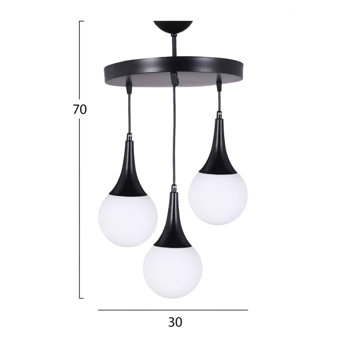 ΦΩΤΙΣΤΙΚΟ ΟΡΟΦΗΣ 3ΦΩΤΟ ΜΑΥΡΟ HM7516.01 30x75 εκ. - Image 2