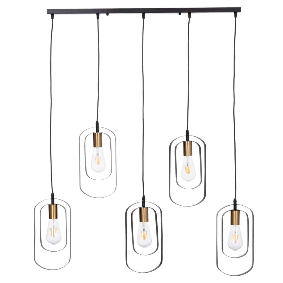 ΦΩΤΙΣΤΙΚΟ ΟΡΟΦΗΣ 5-ΦΩΤΟ BIUT HM7545.11 ΜΑΥΡΟ ΜΕΤΑΛΛΟ-ΧΡΥΣΟ ΝΤΟΥΙ 80x6x138Υεκ. - Image 3