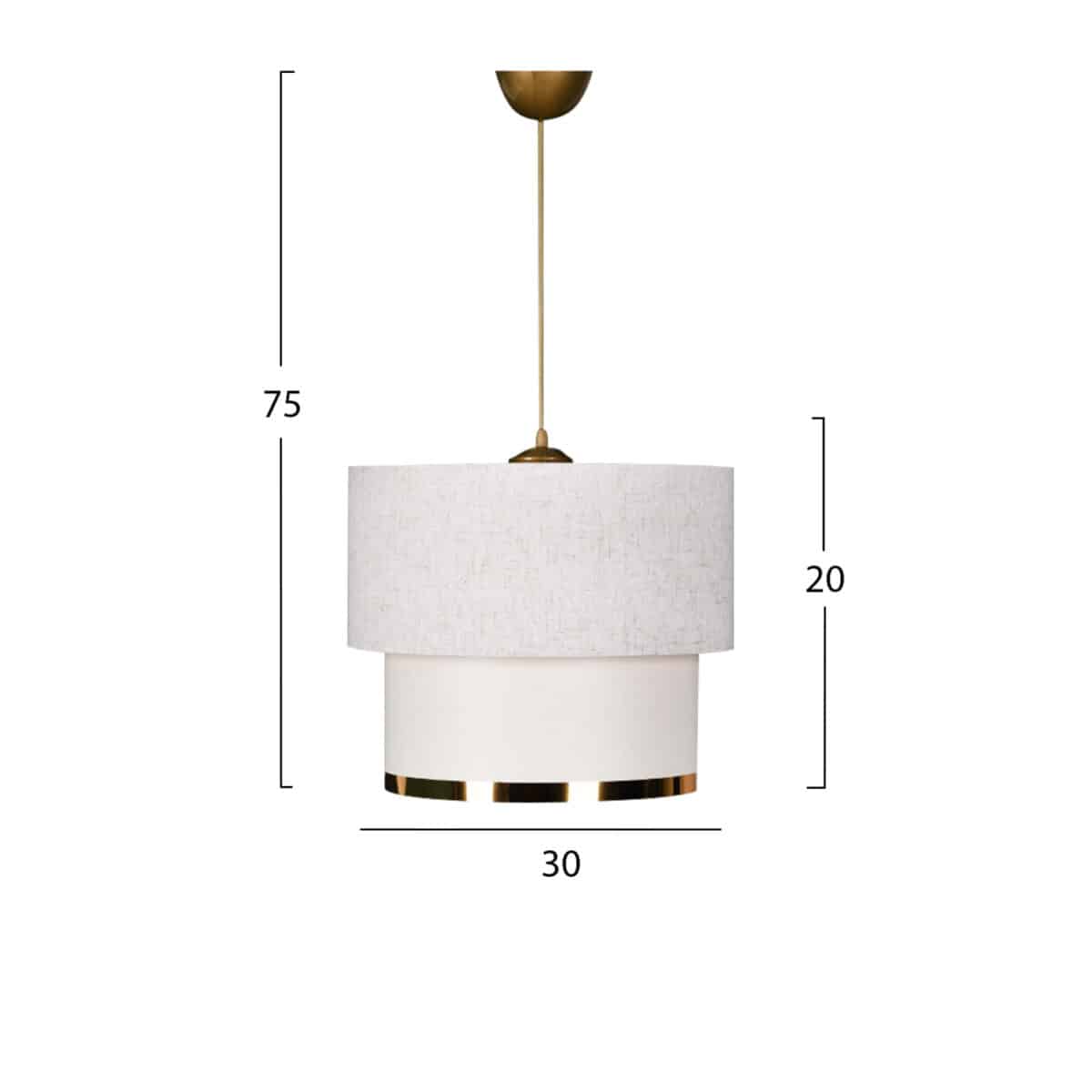 ΦΩΤΙΣΤΙΚΟ ΟΡΟΦΗΣ ΑΣΠΡΟ HM7506.01 30x75 εκ. - Image 2