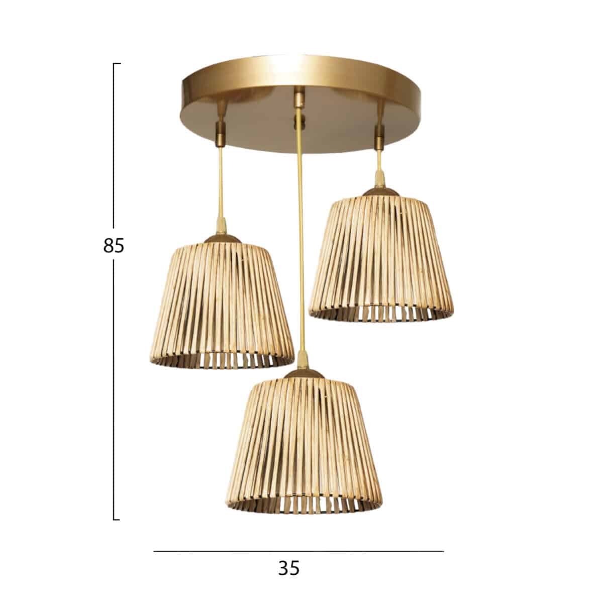 ΦΩΤΙΣΤΙΚΟ ΟΡΟΦΗΣ ΕΣΩΤΕΡΙΚΟΥ ΧΩΡΟΥ 3ΦΩΤΟ BAMBOO ΧΡΥΣΟ HM7512.01 35x85 εκ. - Image 2