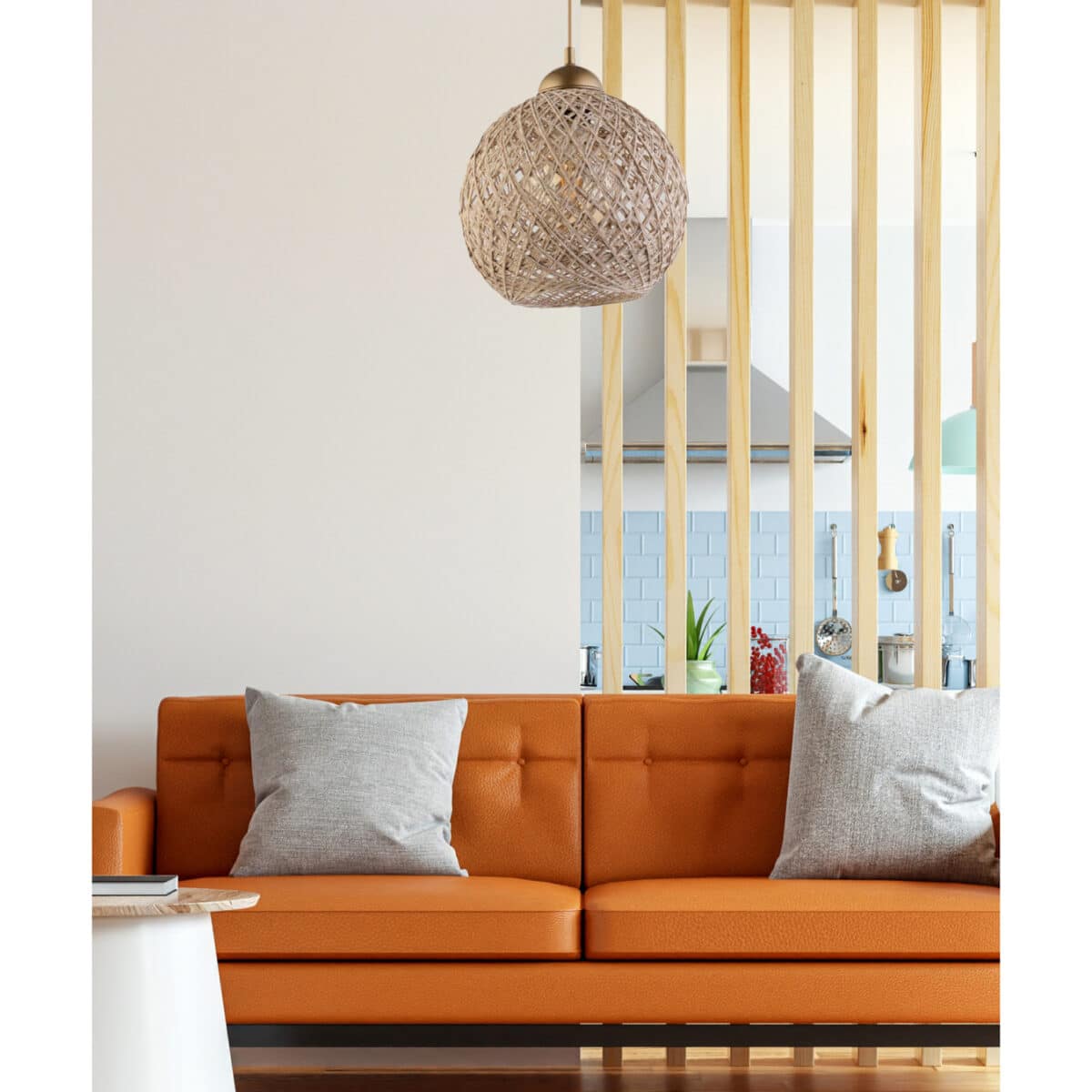 ΦΩΤΙΣΤΙΚΟ ΟΡΟΦΗΣ ΕΣΩΤΕΡΙΚΟΥ ΧΩΡΟΥ ΚΡΕΜΑΣΤΟ HM7352.04 ΑΠΟ ΣΧΟΙΝΙ ΜΠΕΖ Φ22x55Υ εκ. - Image 2