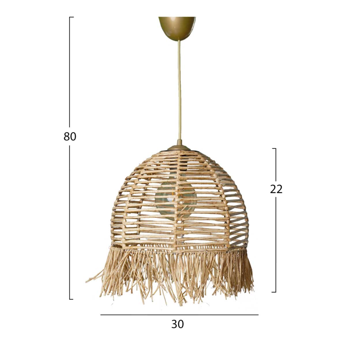 ΦΩΤΙΣΤΙΚΟ ΟΡΟΦΗΣ ΕΣΩΤΕΡΙΚΟΥ ΧΩΡΟΥ ΚΡΕΜΑΣΤΟ HM7371 ΑΠΟ ΞΥΛΟ ΚΑΙ BAMBOO ΦΥΣΙΚΟ 30x30x80Υ εκ. - Image 2