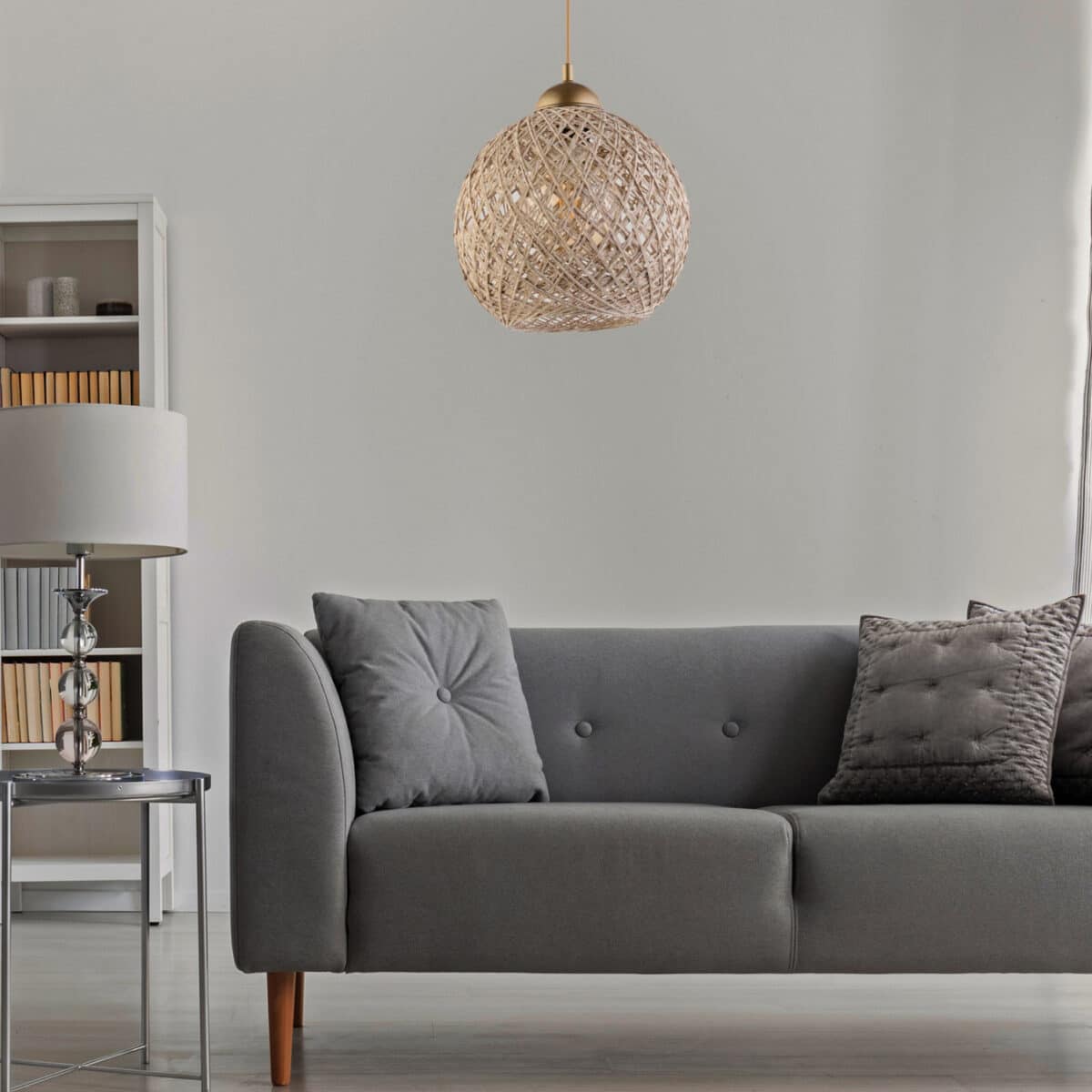 ΦΩΤΙΣΤΙΚΟ ΟΡΟΦΗΣ ΕΣΩΤΕΡΙΚΟΥ ΧΩΡΟΥ ΚΡΕΜΑΣΤΟ HM7352.04 ΑΠΟ ΣΧΟΙΝΙ ΜΠΕΖ Φ22x55Υ εκ. - Image 3