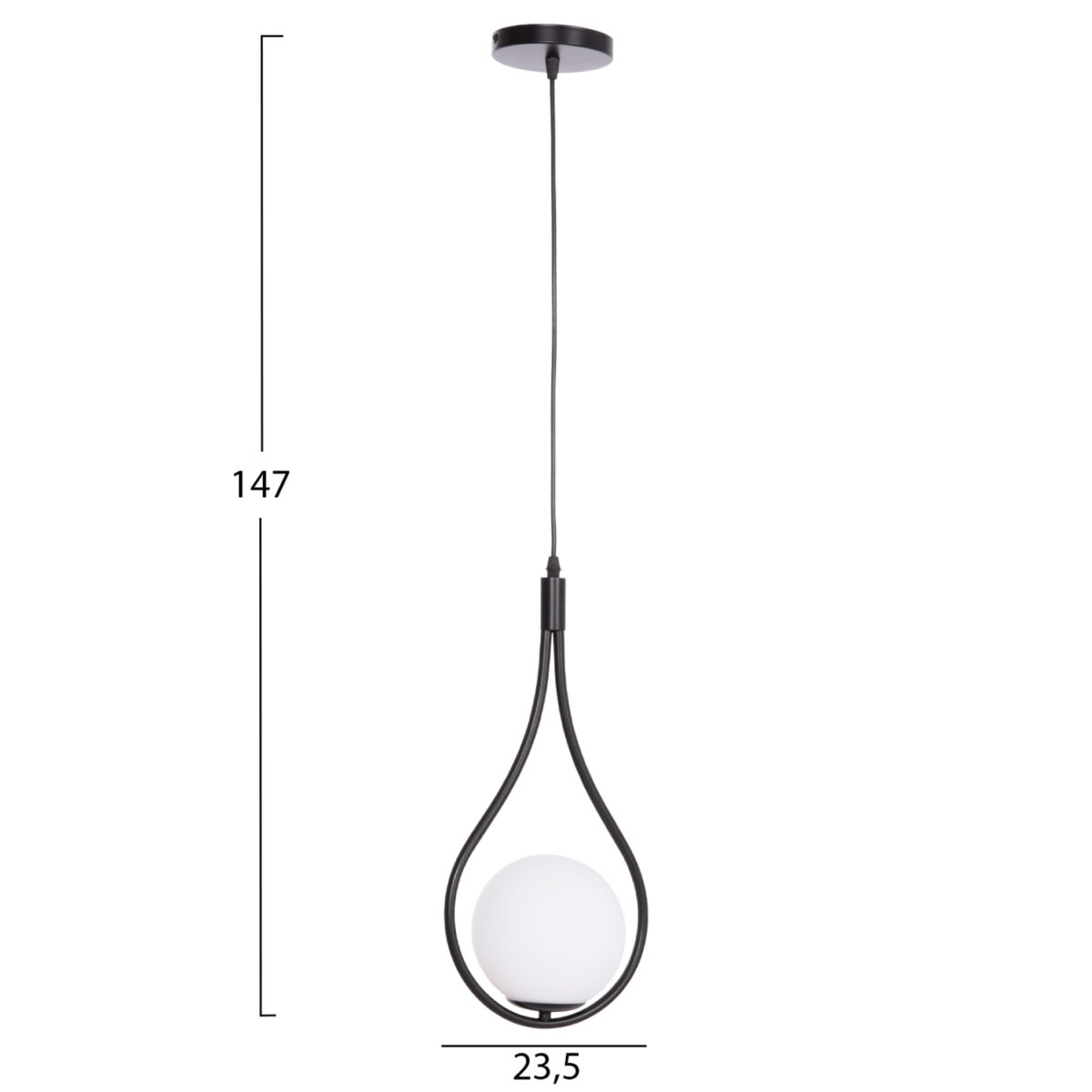 ΦΩΤΙΣΤΙΚΟ ΟΡΟΦΗΣ DROPLET HM7503.11 ΜΕΤΑΛΛΟ ΣΕ ΜΑΥΡΟ-ΛΕΥΚΟΣ ΓΛΟΜΠΟΣ 23,5x12x147Υεκ. - Image 2