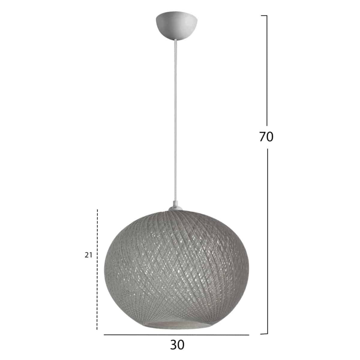 ΦΩΤΙΣΤΙΚΟ ΟΡΟΦΗΣ ΕΣΩΤΕΡΙΚΟΥ ΧΩΡΟΥ ΓΚΡΙ Φ30Χ70Υεκ. HM7625.01 - Image 2