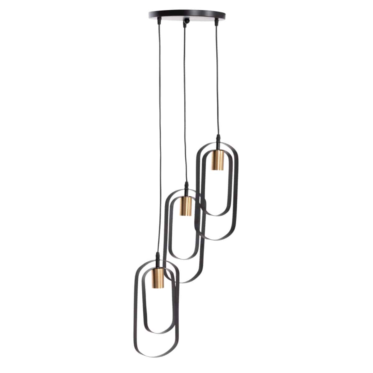 ΦΩΤΙΣΤΙΚΟ ΟΡΟΦΗΣ ΚΡΕΜΑΣΤΟ BIUT HM7528.11 ΜΑΥΡΟ ΜΕΤΑΛΛΟ-ΧΡΥΣΟ ΝΤΟΥΙ Φ23x139Υεκ. - Image 3