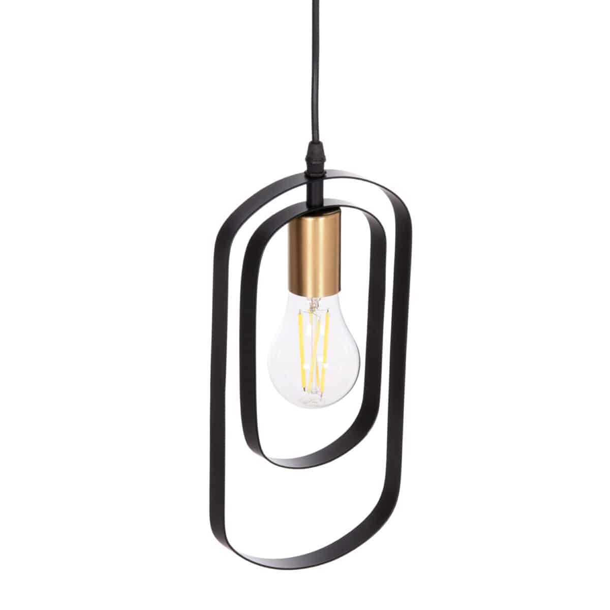 ΦΩΤΙΣΤΙΚΟ ΟΡΟΦΗΣ ΚΡΕΜΑΣΤΟ BIUT HM7537.11 ΜΑΥΡΟ ΜΕΤΑΛΛΟ-ΧΡΥΣΟ ΝΤΟΥΙ 15,5x4x130Υεκ. - Image 5