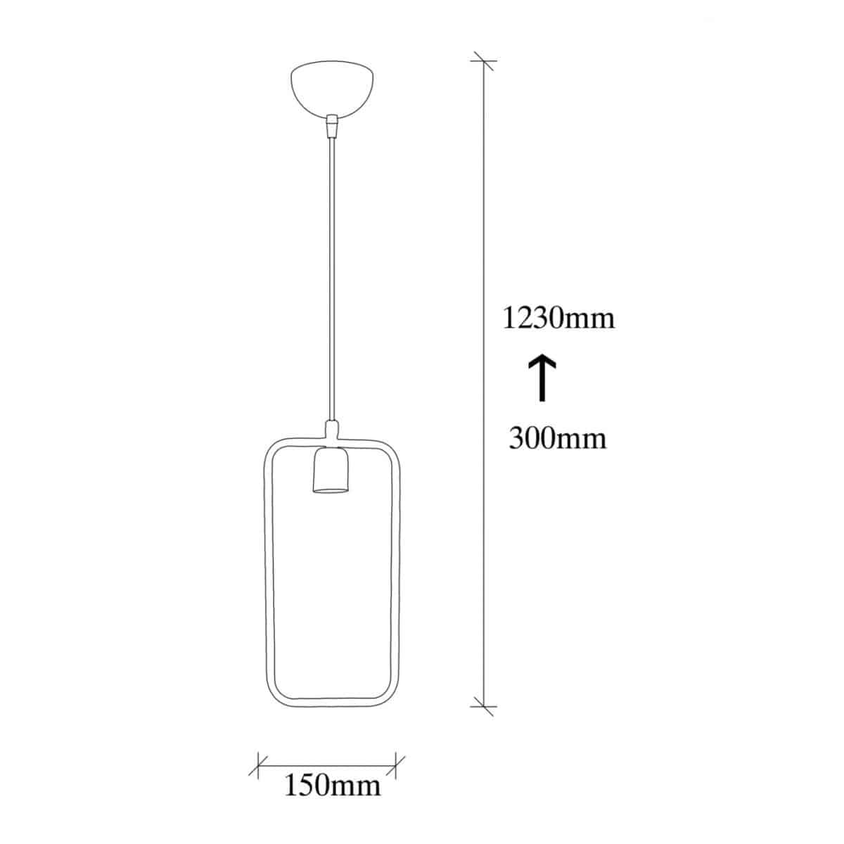ΦΩΤΙΣΤΙΚΟ ΟΡΟΦΗΣ ΚΡΕΜΑΣΤΟ ΜΕΤΑΛΛΙΚΟ ΜΑΥΡΟ HM7258 15Χ6Χ123 εκ. - Image 2
