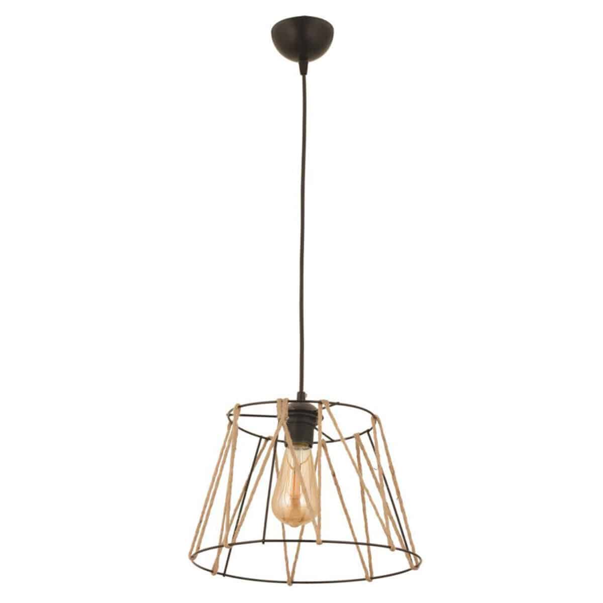 ΦΩΤΙΣΤΙΚΟ ΟΡΟΦΗΣ ΜΕΤΑΛΛΙΚΟ ΜΑΥΡΟ ΜΕ ΣΧΟΙΝΙ ΜΠΕΖ HM7566.01 Φ30x81Υ εκ. - Image 3