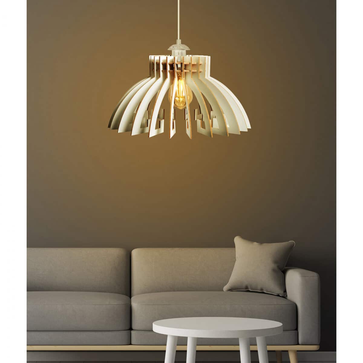 ΦΩΤΙΣΤΙΚΟ ΟΡΟΦΗΣ ΞΥΛΙΝΟ ΚΡΕΜΑΣΤΟ ΛΕΥΚΟ HM7350.02 Φ54x65Υ εκ. - Image 4