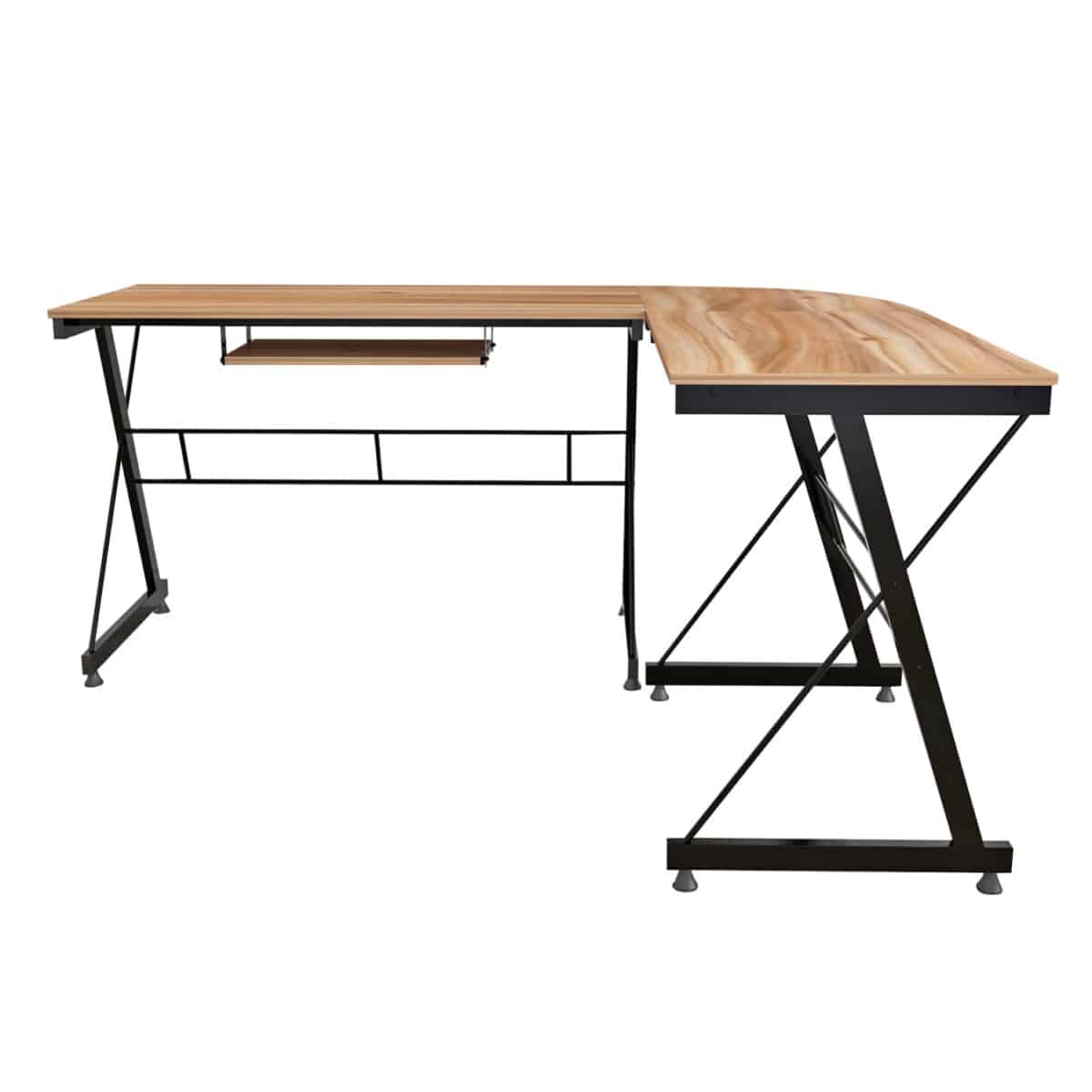 ΓΩΝΙΑΚΟ ΓΡΑΦΕΙΟ WALNUT ΕΠΙΦΑΝΕΙΑ ΜΕ ΜΕΤΑΛΛΙΚΟ ΣΚΕΛΕΤΟ HM2127.02 158Χ120Χ74εκ. - Image 3