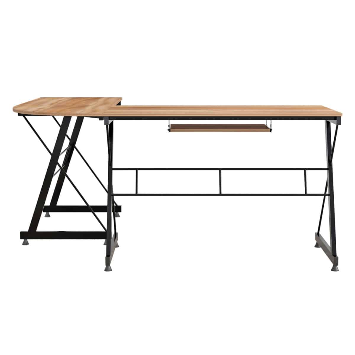 ΓΩΝΙΑΚΟ ΓΡΑΦΕΙΟ WALNUT ΕΠΙΦΑΝΕΙΑ ΜΕ ΜΕΤΑΛΛΙΚΟ ΣΚΕΛΕΤΟ HM2127.02 158Χ120Χ74εκ. - Image 4