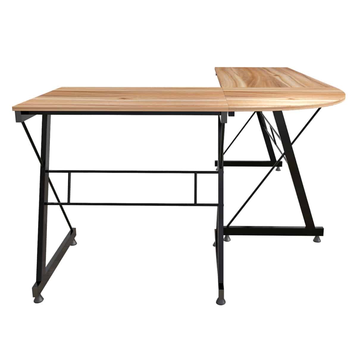 ΓΩΝΙΑΚΟ ΓΡΑΦΕΙΟ WALNUT ΕΠΙΦΑΝΕΙΑ ΜΕ ΜΕΤΑΛΛΙΚΟ ΣΚΕΛΕΤΟ HM2127.02 158Χ120Χ74εκ. - Image 5