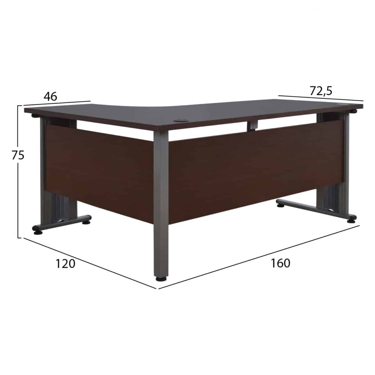 ΓΡΑΦΕΙΟ ΕΠΑΓΓΕΛΜΑΤΙΚΟ VALDEN HM2043.02R WENGE ΜΕ ΔΕΞΙΑ ΓΩΝΙΑ 160X120X75 - Image 2