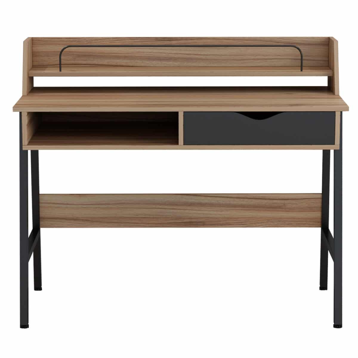 ΓΡΑΦΕΙΟ OLIVIER HM2129.02 ΜΕΛΑΜΙΝΗ ΣΕ ΚΑΡΥΔΙ-ΜΑΥΡΟ-ΜΑΥΡΟΣ ΜΕΤΑΛΛΙΚΟΣ ΣΚΕΛΕΤΟΣ 104x48x89Υεκ - Image 2