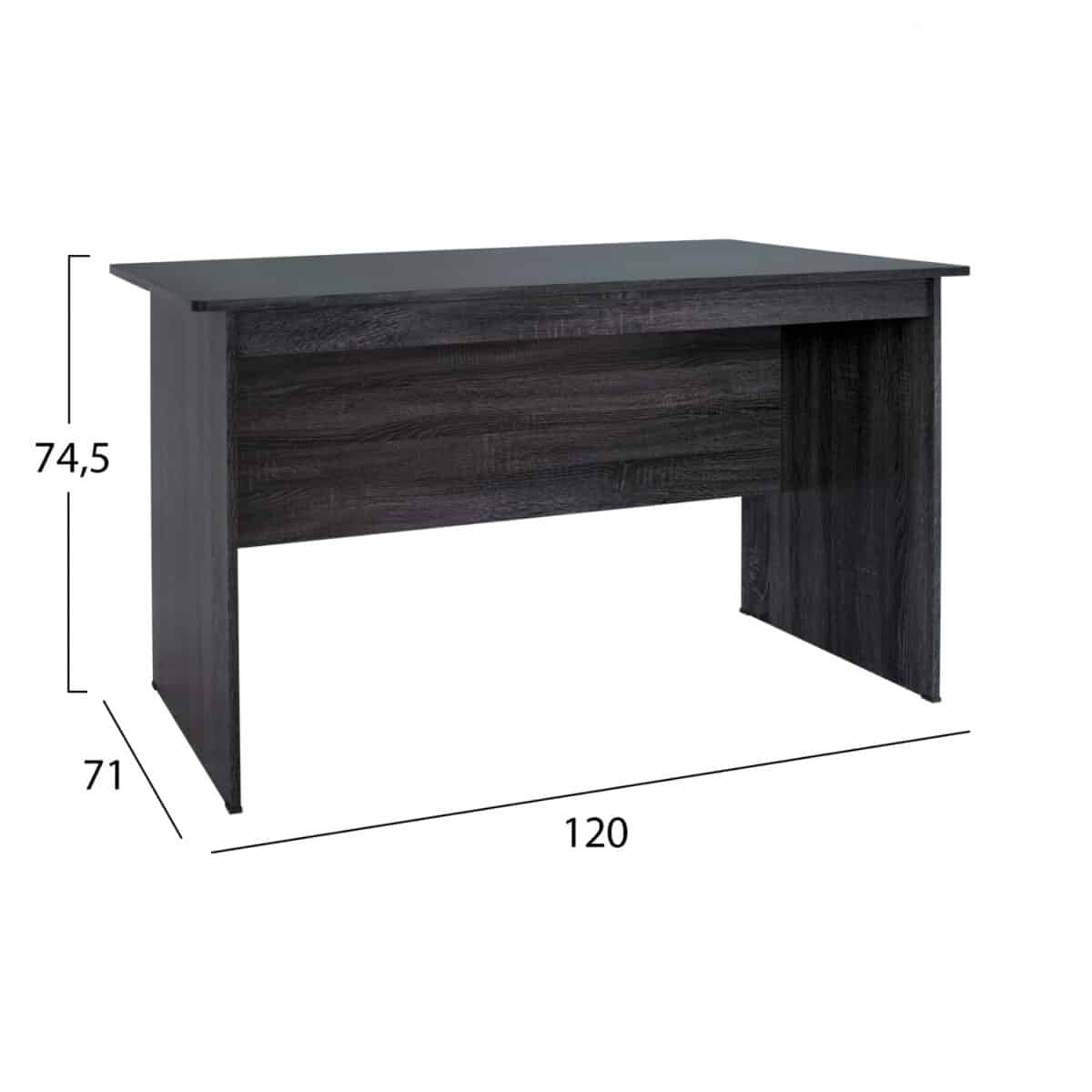 ΓΡΑΦΕΙΟ ΜΕΛΑΜΙΝΗΣ HAYDEN 120x71x74,5 HM2285.01 ΣΕ ΑΝΘΡΑΚΙ ΧΡΩΜΑ - Image 2