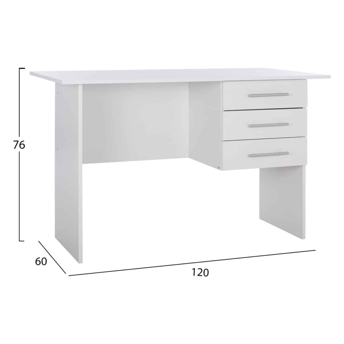 ΓΡΑΦΕΙΟ ΜΕΛΑΜΙΝΗΣ ENSLEY HM2029.05 ΜΕ 3 ΣΥΡΤΑΡΙΑ ΛΕΥΚΟ 120X60X76 εκ. - Image 2