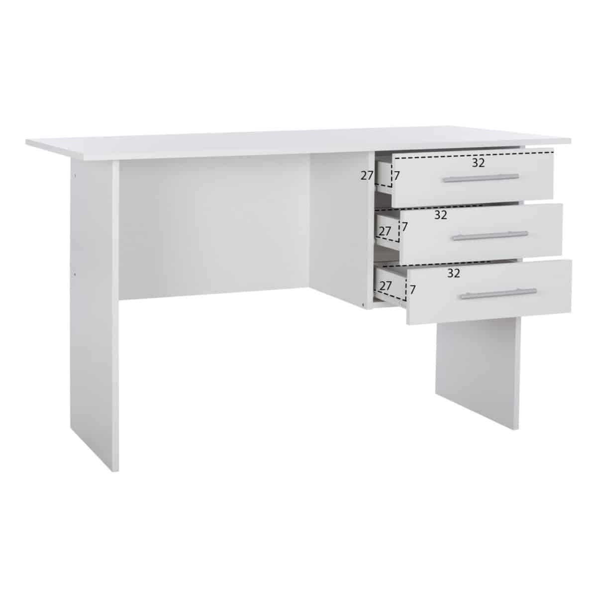 ΓΡΑΦΕΙΟ ΜΕΛΑΜΙΝΗΣ ENSLEY HM2029.05 ΜΕ 3 ΣΥΡΤΑΡΙΑ ΛΕΥΚΟ 120X60X76 εκ. - Image 3