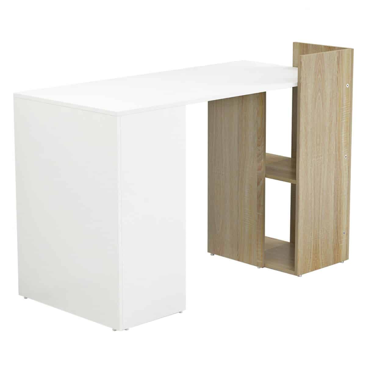 ΓΡΑΦΕΙΟ ΜΕΛΑΜΙΝΗΣ ΜΕ ΡΑΦΙΑ SYNDYA HM8994.02 SONAMA ΛΕΥΚΟ 112x55x85Y εκ. - Image 4