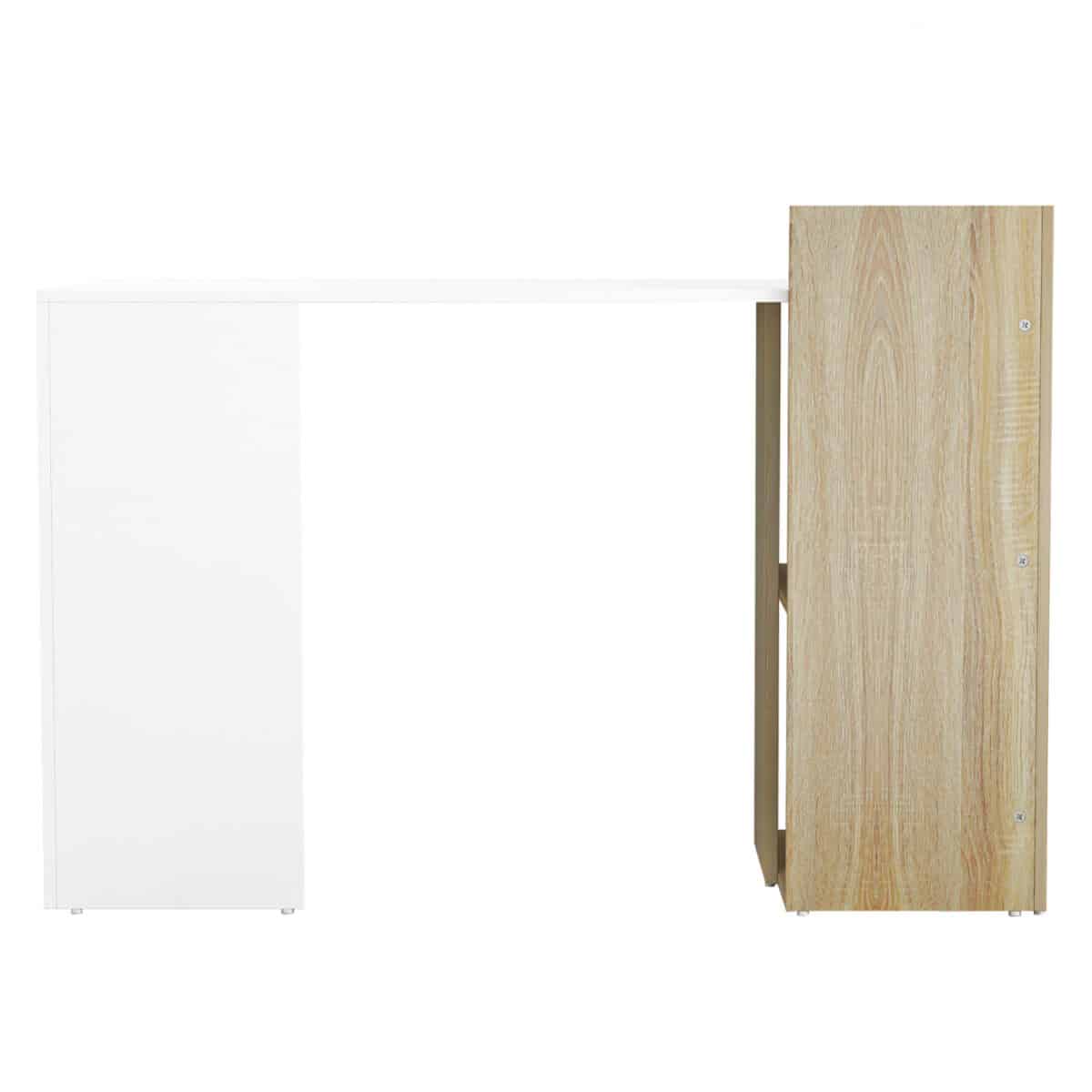 ΓΡΑΦΕΙΟ ΜΕΛΑΜΙΝΗΣ ΜΕ ΡΑΦΙΑ SYNDYA HM8994.02 SONAMA ΛΕΥΚΟ 112x55x85Y εκ. - Image 5