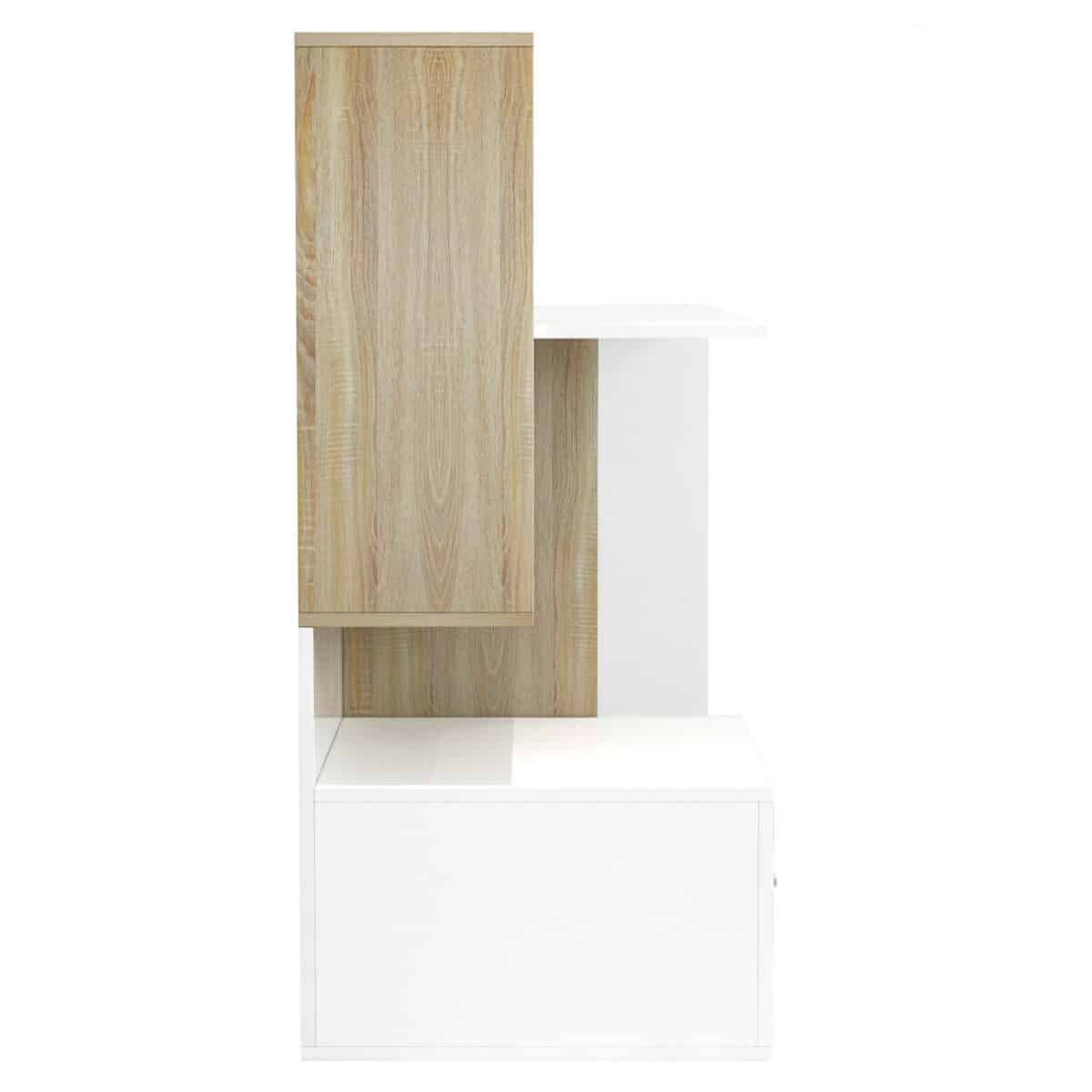 ΓΡΑΦΕΙΟ ΜΕΛΑΜΙΝΗΣ ΜΕ ΒΙΒΛΙΟΘΗΚΗ SYNDYA HM8993.02 ΛΕΥΚΟ SONAMA 149x48x105Y εκ. - Image 3