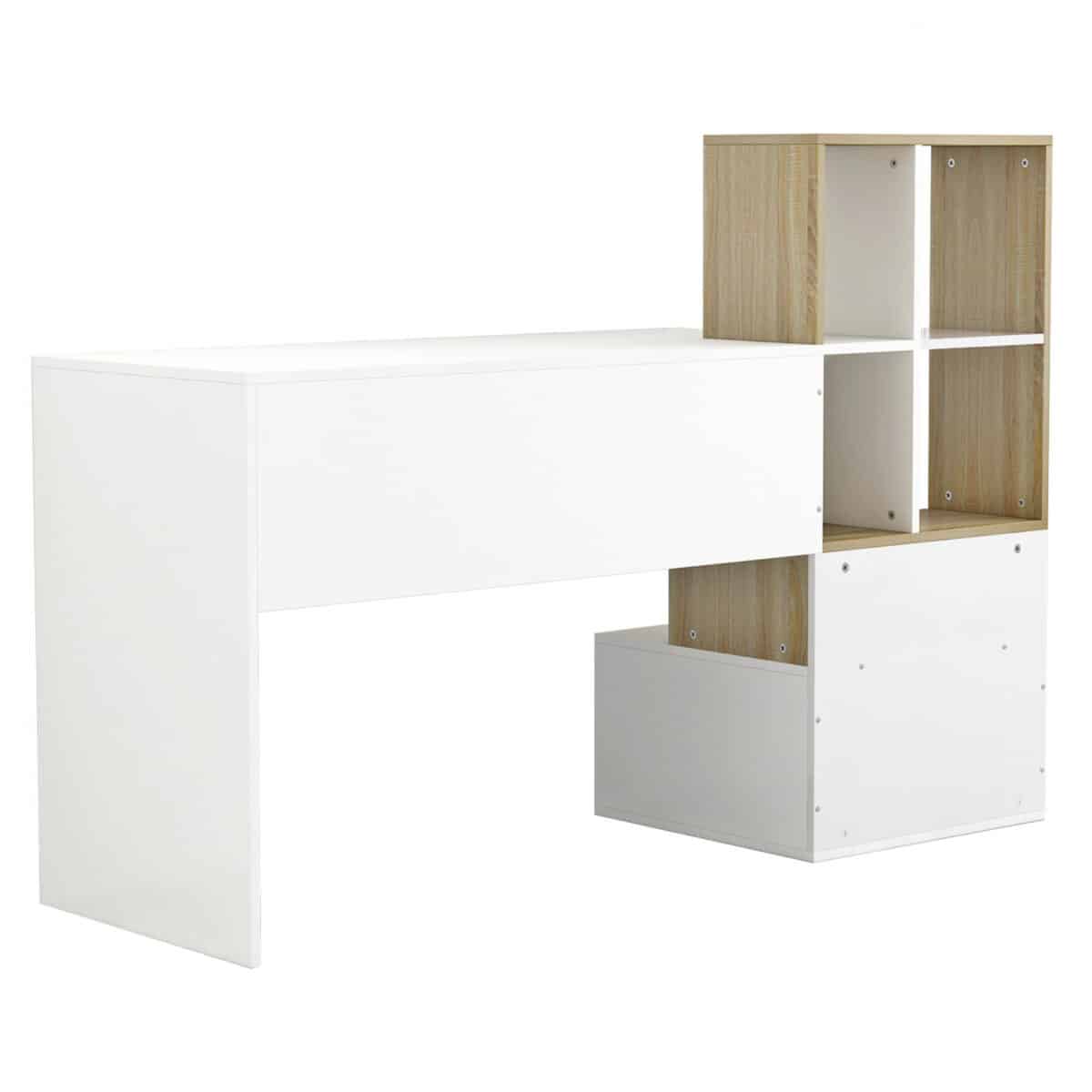 ΓΡΑΦΕΙΟ ΜΕΛΑΜΙΝΗΣ ΜΕ ΒΙΒΛΙΟΘΗΚΗ SYNDYA HM8993.02 ΛΕΥΚΟ SONAMA 149x48x105Y εκ. - Image 4