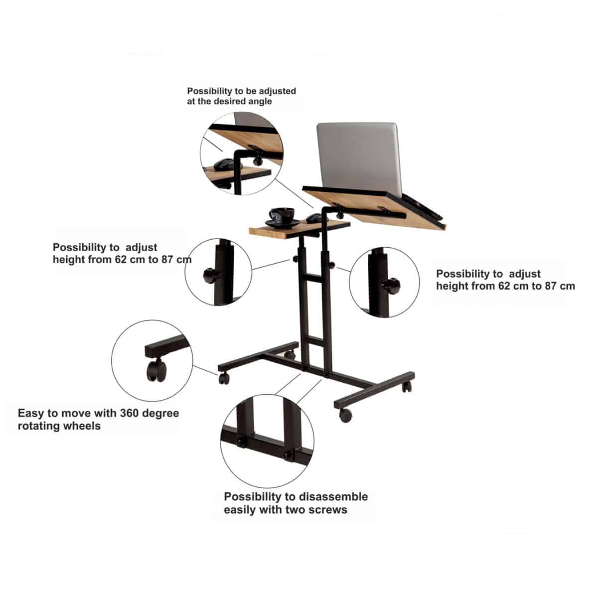 ΓΡΑΦΕΙΟ ΡΥΘΜΙΖΟΜΕΝΟ ΓΙΑ LAPTOP HM8977.01 67x45,4x62-87 εκ. - Image 10