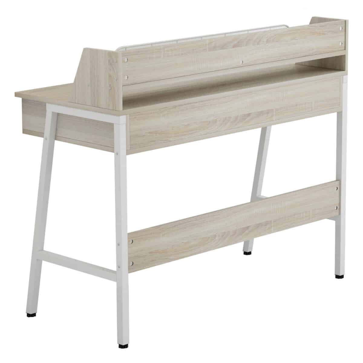 ΓΡΑΦΕΙΟ OLIVIER HM2129.01 ΜΕΛΑΜΙΝΗ ΣΕ SONAMA-ΛΕΥΚΟ-ΛΕΥΚΟΣ ΜΕΤΑΛΛΙΚΟΣ ΣΚΕΛΕΤΟΣ 104x48x89Υεκ - Image 4