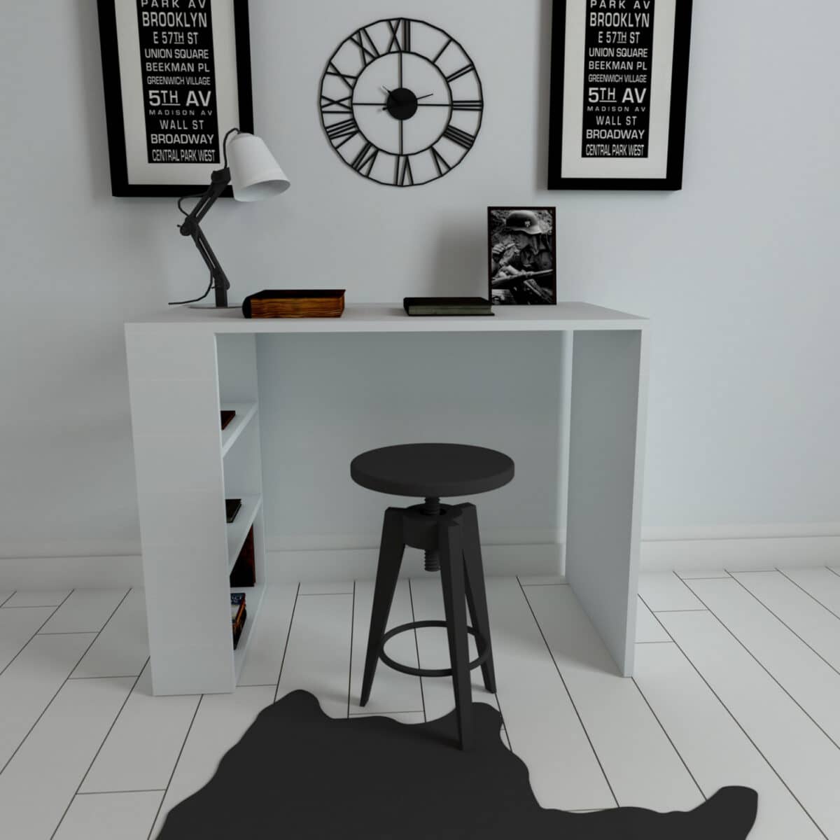 ΓΡΑΦΕΙΟ ΥΠΟΛΟΓΙΣΤΗ AVELINE ΜΕΛΑΜΙΝΗΣ ΛΕΥΚΟ HM8884.01 90Χ50Χ70Υεκ. - Image 4