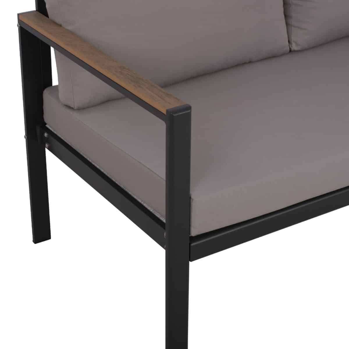 ΚΑΝΑΠΕΣ 2-ΘΕΣΙΟΣ SAFIYA HM5523.02 ΑΛΟΥΜΙΝΙΟ ΑΝΘΡΑΚΙ--ΓΚΡΙ ΜΑΞΙΛΑΡΙΑ 144x70x85Υεκ - Image 7