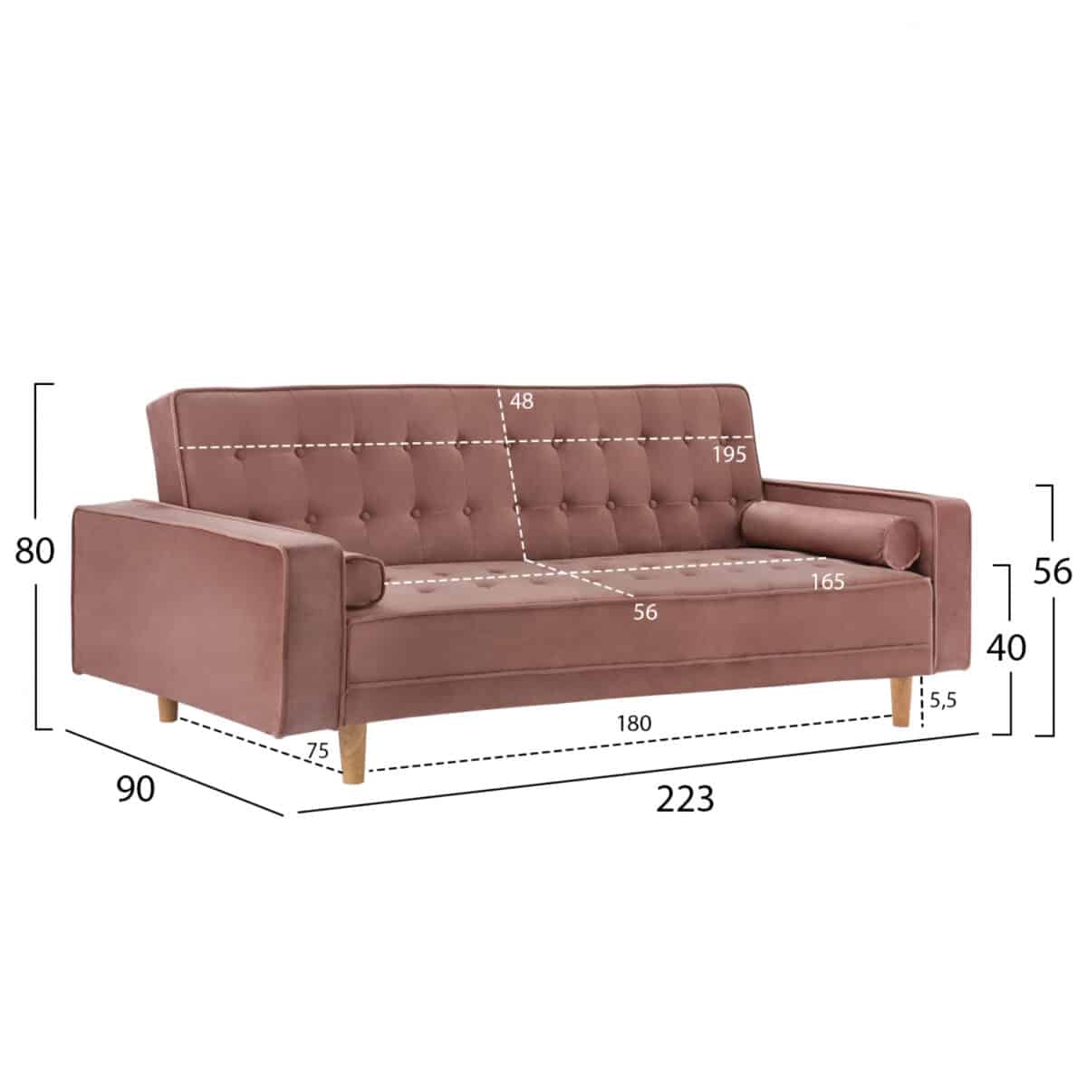 kanapes-krebati-fb9315012-beloydo-sapio-60 ΚΑΝΑΠΕΣ ΚΡΕΒΑΤΙ SALVADOR HM3150.12 ΒΕΛΟΥΔΟ ΣΑΠΙΟ ΜΗΛΟ  223X90X80Y εκ. - Image 2